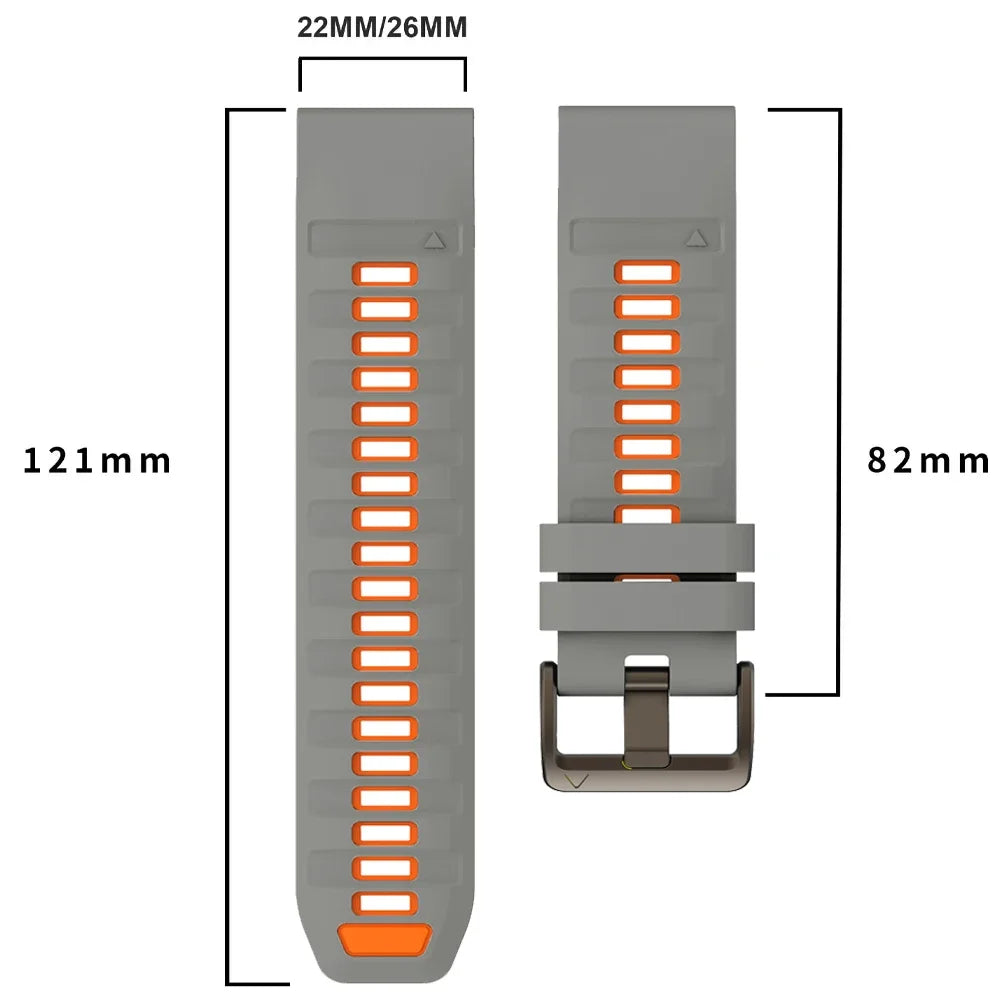 1:1 Fenix8 Watch Band For Garmin Fenix 8 Pro 47mm 51mm E 7 7X 6 6X 5 5X/Epix Pro/Enduro 3/970 QuickFit 22mm 26mm Silicone Strap