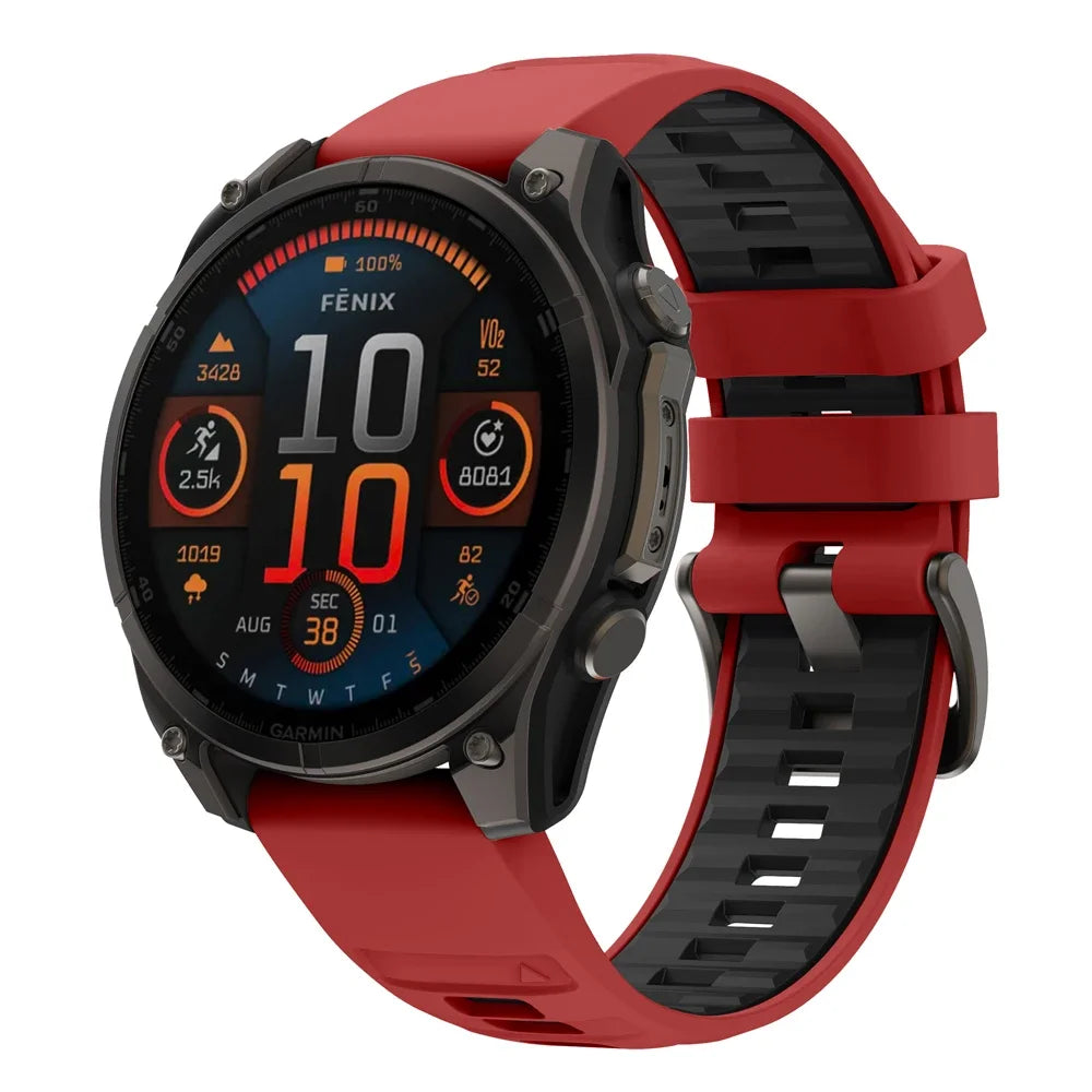 1:1 Fenix8 Watch Band For Garmin Fenix 8 Pro 47mm 51mm E 7 7X 6 6X 5 5X/Epix Pro/Enduro 3/970 QuickFit 22mm 26mm Silicone Strap