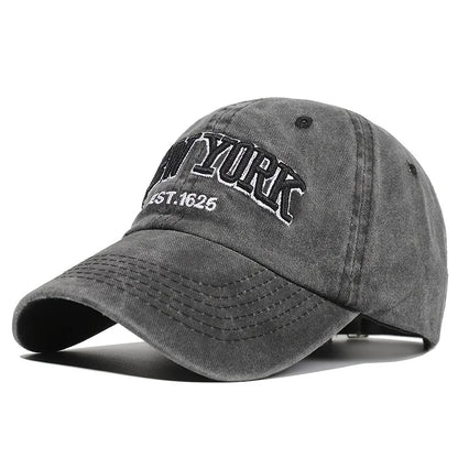 Fashion NEW YORK Embroidery Baseball Caps Outdoor Casual Adult Sun Hats Hip Hop Hat Sports Golf Caps Water Wash Snapback Hats