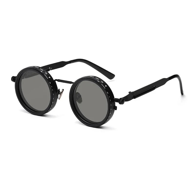 Polarized Round Sunglasses Men ND9 Adjustable Dimming Sun Glasses Women Retro Punk Fishing Eyeglasses Outdoor Shades UV400