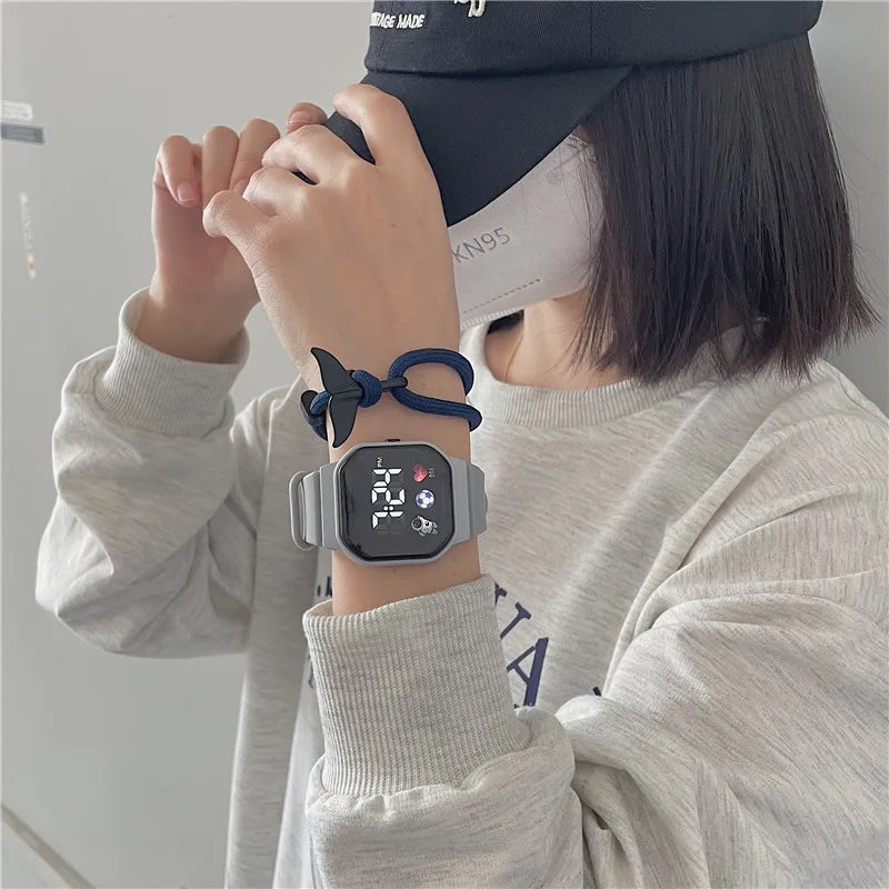 Kids Watch Sport LED Digital Watches Football Silicone Strap Waterproof Electronic Wristwatch for Children Boys Girls Gifts