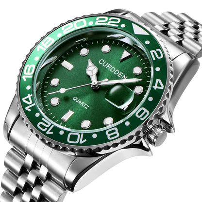 Original Design CURDDEN Brand Watches For Men Fashion Full Stainless Steel Golden Date Quartz Watch 시계 Erkek Kol Satleri Relogio