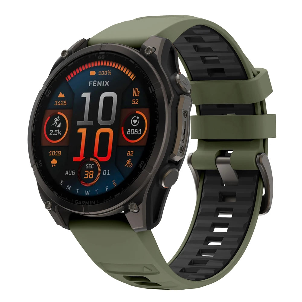 1:1 Fenix8 Watch Band For Garmin Fenix 8 Pro 47mm 51mm E 7 7X 6 6X 5 5X/Epix Pro/Enduro 3/970 QuickFit 22mm 26mm Silicone Strap