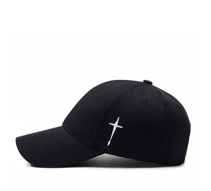 New Spring Style Sports Snapback Hat with Side - embroidered Water Drop and Cross Patterns. It's designed to make the face look