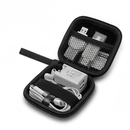 Mini Square EVA Earphone Protective Box Waterproof Digital Charger Headphone Storage Bag USB Data Cable Organizer Carrying Pouch