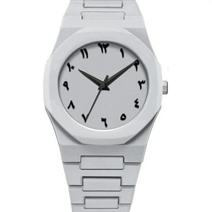 New Fashionable Men's Watch Simple Black Male Quartz Watches Arabic Digital Casual Drip Oil Strap