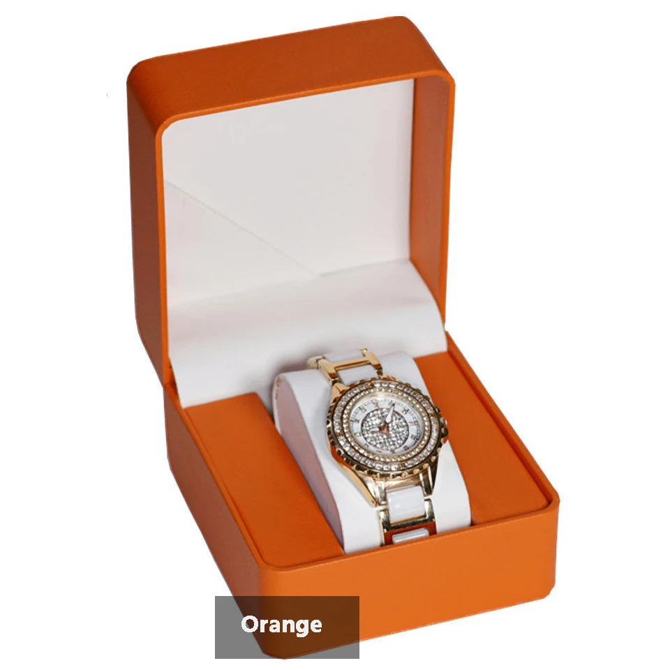 Single Watch Gift Box with Pillow PU Leather Wristwatch Display Case Organizer for Men