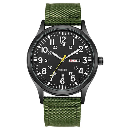 2024 TPW Field Watch Easy Reading Fabric Strap 24 Hours Display Quartz Movement