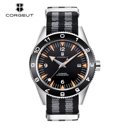41MM Sapphire Glass 100m Waterproof Japan  Automatic Luminous Mens Watch Nylon Strap