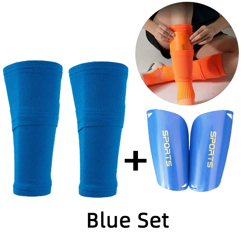 A Set Soccer Shin Guard Adults Kids Socks With Pocket Professional Shields Legging Shinguards Cover Sleeves Protective Gear