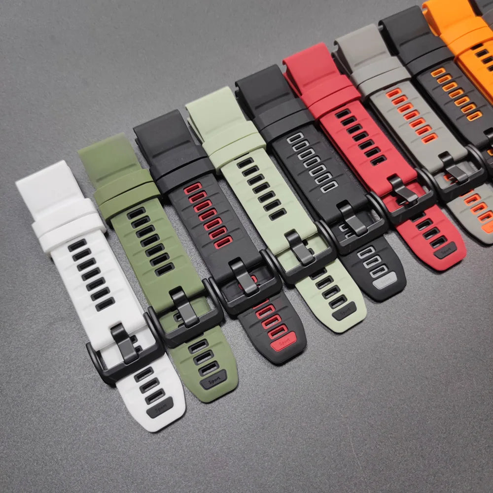 1:1 Fenix8 Watch Band For Garmin Fenix 8 Pro 47mm 51mm E 7 7X 6 6X 5 5X/Epix Pro/Enduro 3/970 QuickFit 22mm 26mm Silicone Strap