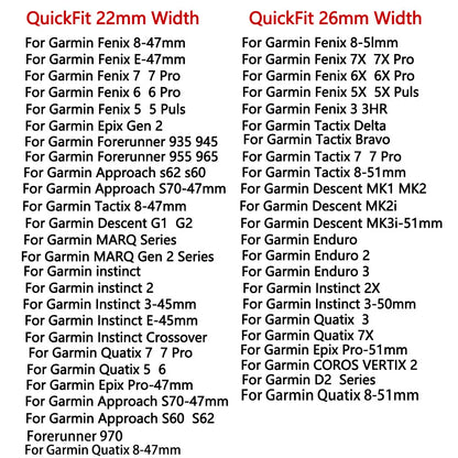 22 26MM Silicone WatchBand Strap For Garmin Fenix 7 7X 6X 6 Pro 5 5X Plus Epix Gen2 Enduro 2 WristStrap QuickFit Release Bracele