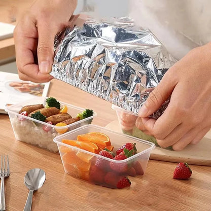 10-60pcs Reusable Aluminum Foil Bowl Cover Heat Insulation And Heat Preservation Food Grade Oven Takeaway Picnic