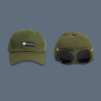 2024 New Fashion Aviator Hat Summer Personality Glasses Baseball Cap Female Unisex Sunglasses Male Cap Baseballcap Boys Cap