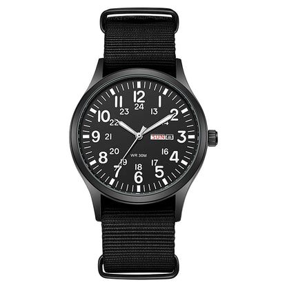 2024 TPW Field Watch Easy Reading Fabric Strap 24 Hours Display Quartz Movement