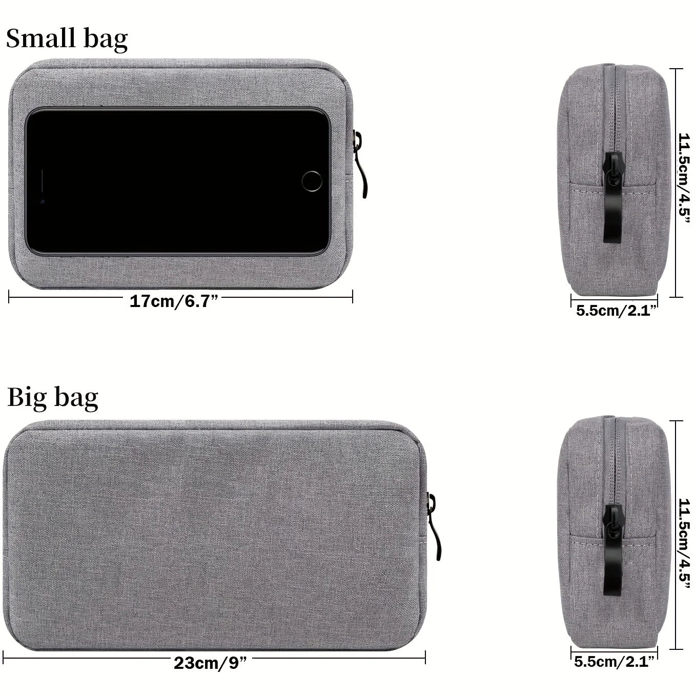 Waterproof Digital Accessories Storage Bag Large Capacity Portable Travel Carrying Organizer Bag for Mobile Phone USB Cable Band