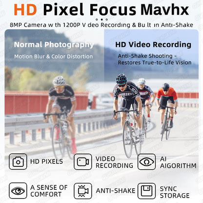 AI Smart Glasses with Camera 4K Video Recording Glasses Polarized Sports Sunglasses EIS Stabilization ual Mic Noise Canceling