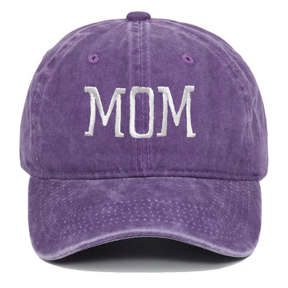 DAD MOM Embroidered Baseball Hat Retro Sports Casual Duck Tongue Hat Sun Hat