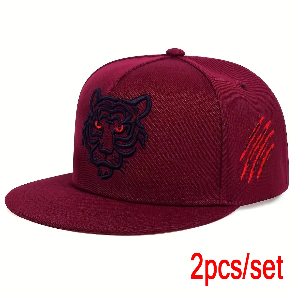 Unisex Tiger Embroidered Hip-hop Hats Outdoor Adjustable Casual Baseball Caps Sunscreen Hat