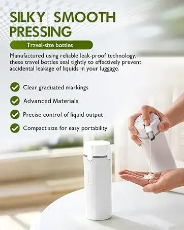 4-in-1 Emulsion Dispenser Bottle Travel Bottle Minimalist with Labels Travel Dispenser Bottle Toiletry Container Travel Bottles