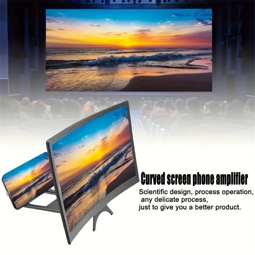 12-inch Curved3D HD Phone Screen Magnifier Movie Video Amplifier Holder Mobile Phone Mobile Phone Universal TV Drama Artifact