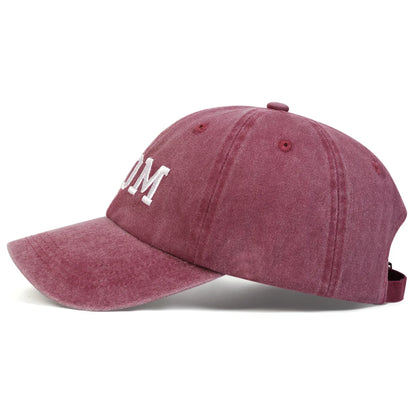 DAD MOM Embroidered Baseball Hat Retro Sports Casual Duck Tongue Hat Sun Hat