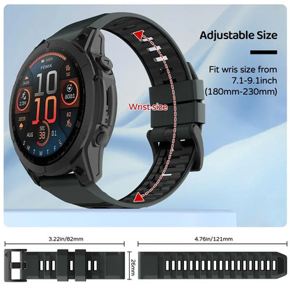 1:1 Fenix8 Watch Band For Garmin Fenix 8 Pro 47mm 51mm E 7 7X 6 6X 5 5X/Epix Pro/Enduro 3/970 QuickFit 22mm 26mm Silicone Strap