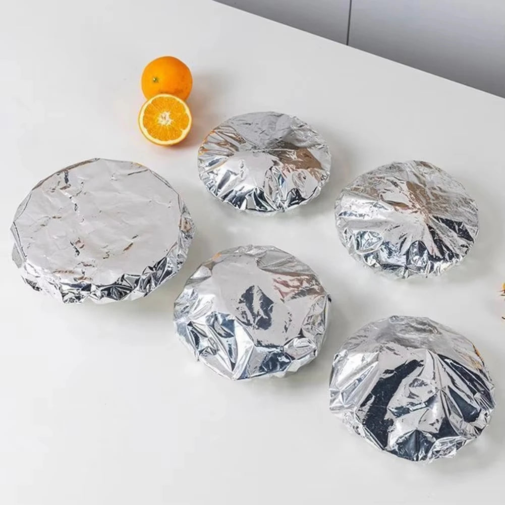 10-60pcs Reusable Aluminum Foil Bowl Cover Heat Insulation And Heat Preservation Food Grade Oven Takeaway Picnic