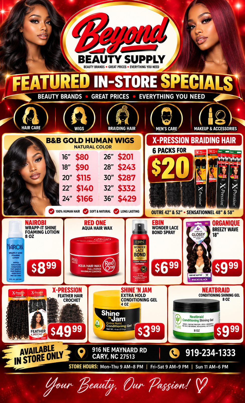 BEYOND BEAUTY SUPPLY – IN-STORE PRODUCTS & SPECIALS